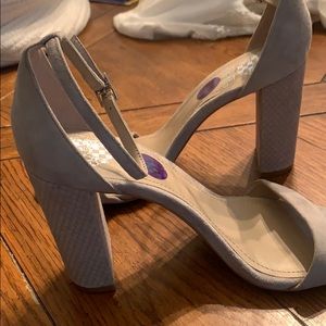 Vince Camuto Gray Suede Block Heels. Size 8-1/2.
